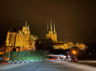 Anlieferung Weihnachtsbaum f&uuml;r den Erfurter Domplatz 1